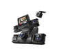 3-Lens Dashboard Camera, Front and Dual Interior Recording, LCD Display Screen, Black
