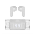Wireless Bluetooth Earphones with LED Display Case, White