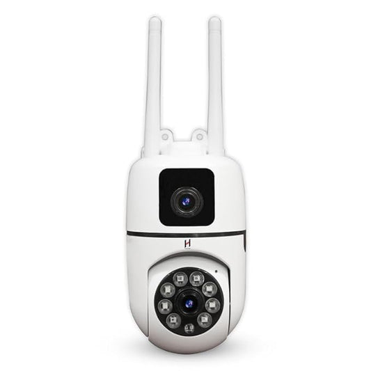 Smart WiFi Security Camera, 3+3MP HD, 355° Pan/Tilt, Two-Way Audio, Motion Detection, Night Vision, Wall Mount, Mobile App Control