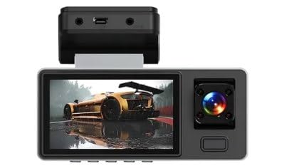 1080P Dual Lens Car Dashboard Camera, Digital Video Recorder with Motion Detection, Wide Angle
