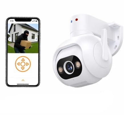 Outdoor Security Camera, WiFi Wireless CCTV, Weatherproof, Smartphone App Control, White