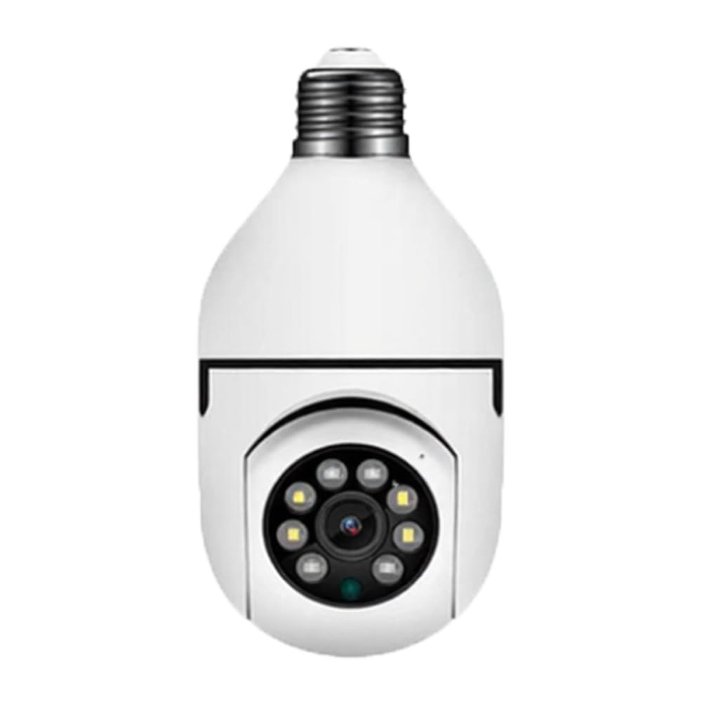 Smart Bulb WiFi Security Camera, 4MP HD 2.4G, 360° Panoramic Fisheye, Motion Detection, Night Vision, Two-Way Audio, Pan & Tilt, TF Card Storage, with Free Lamp Socket