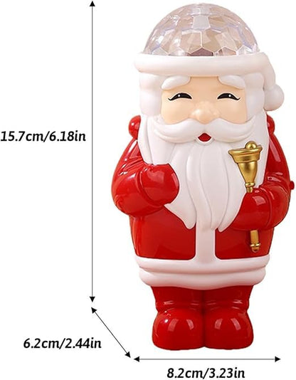 LED Santa Claus Christmas Projector Light, Plastic Holiday Decoration with Crystal Ball Top, 14 x 7 x 4 cm, Red and White, Indoor Party Lighting