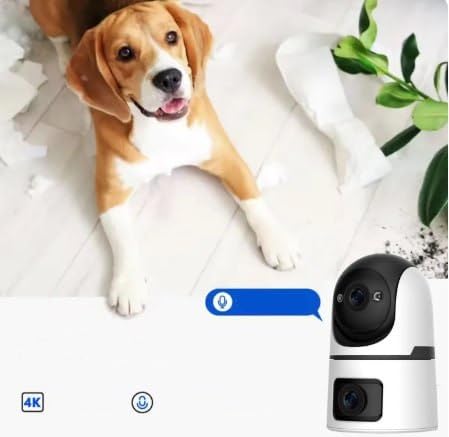 Smart WiFi Security Camera, 4K Resolution, Pan-Tilt Control, Indoor Outdoor Surveillance, Mobile App Monitoring