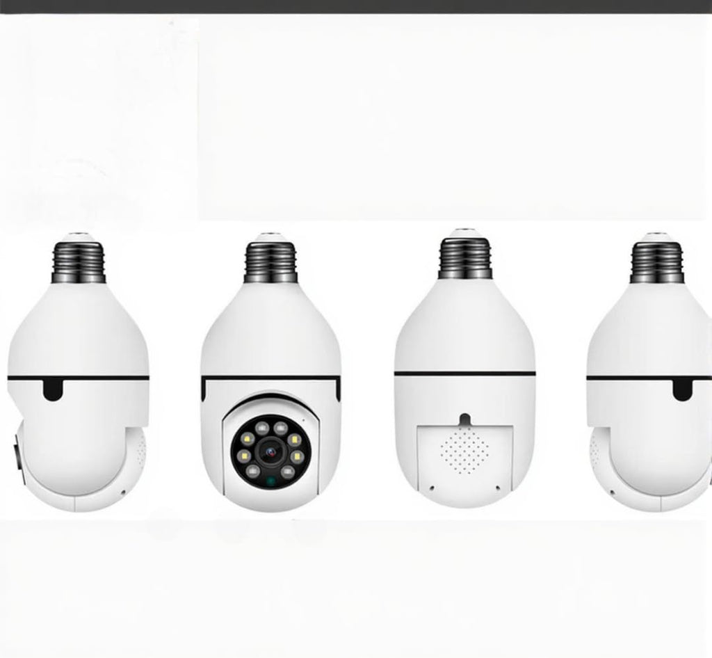 Smart Bulb WiFi Security Camera, 4MP HD 2.4G, 360° Panoramic Fisheye, Motion Detection, Night Vision, Two-Way Audio, Pan & Tilt, TF Card Storage, with Free Lamp Socket