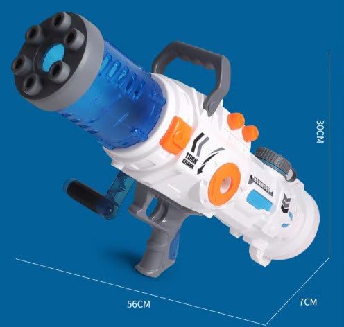 Water Blaster Gun with Shoulder Strap, Blue and White, 56cm