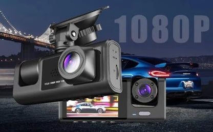 Car Dashboard Camera, 1080p HD Video Recording, Night Vision, Wide-Angle Lens, Black