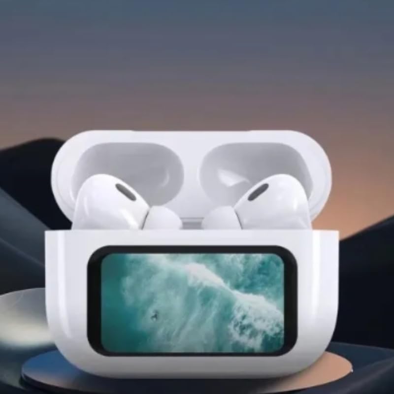 True Wireless Earbuds with ANC ENC Noise Reduction, Smart Touchscreen Charging Case, 32 Hours Battery Life, Bluetooth 5.3, HiFi Sound, Fast Charging, White