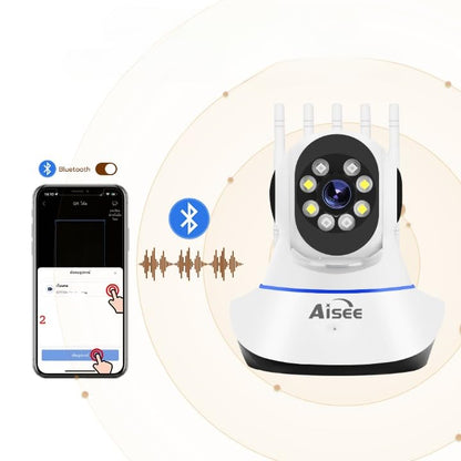 4K WiFi Security Camera, Smart Home Indoor Surveillance System with Night Vision, Motion Detection, Two-Way Audio, Cloud Storage, Remote Viewing, PTZ Control