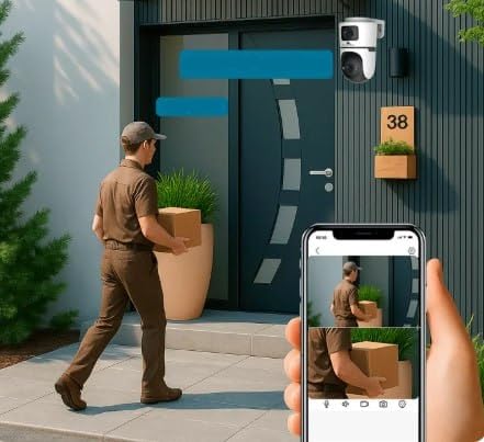 Smart WiFi Security Camera, 4K Resolution, Pan-Tilt Control, Indoor Outdoor Surveillance, Mobile App Monitoring