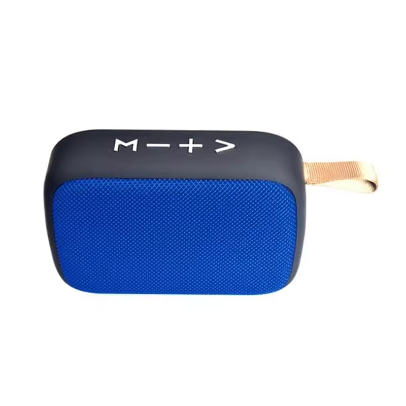Portable Bluetooth Speaker, Mini Blue Fabric Wireless Speaker with FM Radio, USB Playback, AUX, Micro SD Support, 1200mAh Rechargeable Battery for Travel, Camping, Home Use