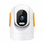 Indoor/Outdoor Security Camera, Pan-Tilt Wireless CCTV, White and Orange, Night Vision