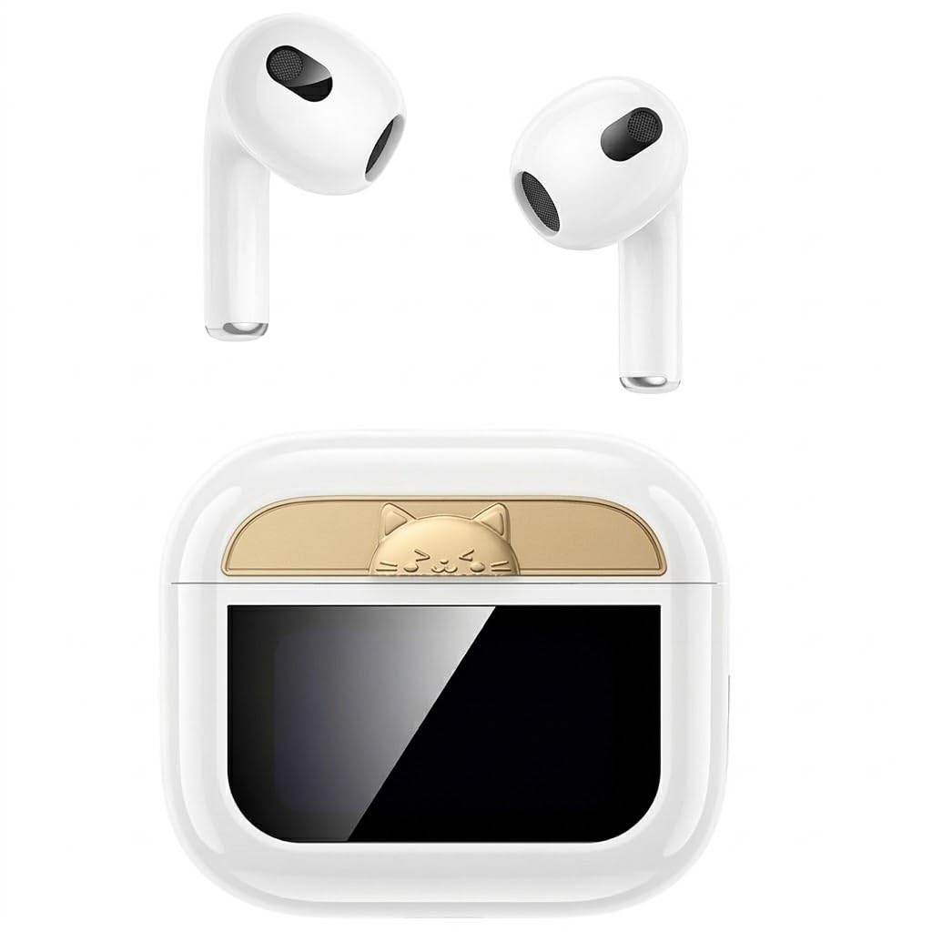 Wireless Earbuds with 1.5" LCD Touchscreen Charging Case, Bluetooth 5.4, Active Noise Cancellation, 40 Hours Playtime, Type-C Fast Charging