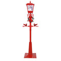 Christmas Musical Lamp Post, LED Illuminated Snowman Street Light with 25 Melodies, Indoor Outdoor Decorative Red Lantern, 180cm Height, Rainproof Design