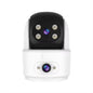 Security Camera, Dual Lens CCTV Camera with LED Lights, White