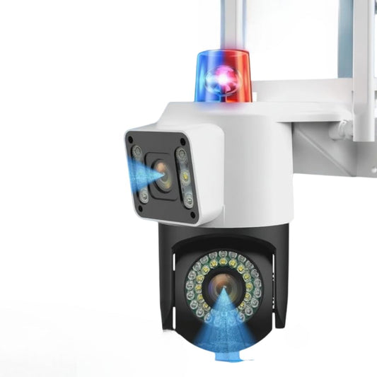 Full HD 10MP 4G Security Camera with 355° Pan-Tilt, IP67 Waterproof, Dual Night Vision, Motion Detection, Two-Way Audio, White