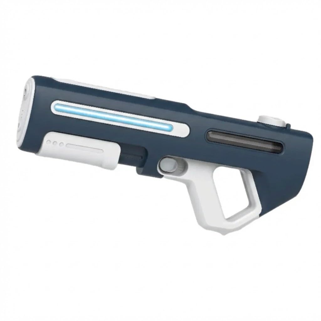 High-Pressure Water Blaster Gun, Long Range 25 Feet, Rechargeable, Matte Charcoal and Light Grey, Ages 3+