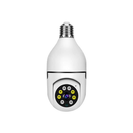 360-Degree Panoramic Security Bulb Camera, 1080P Full-HD PTZ with E27 Base, Night Vision, Motion Detection, Two-Way Audio, WiFi Surveillance Camera for Home Security