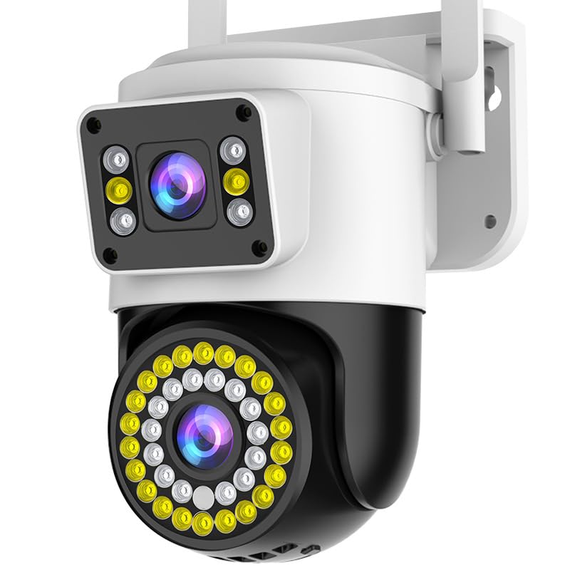 Outdoor Security Camera, IP66 Waterproof, WiFi Surveillance System with Night Vision, LED Lights, 24/7 Monitoring, Mobile App Control