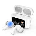 Smart Wireless Bluetooth Earbuds with ANC and ENC Noise Reduction, Touch Control, LED Display Charging Case, White