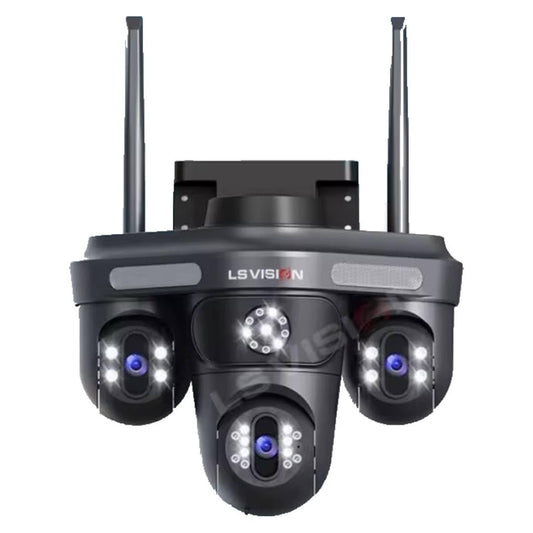 LS Vision Outdoor Security Camera, Triple Lens System, Full Colour Night Vision, Motion Detection, Smartphone App Control