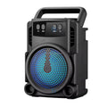 Portable Bluetooth Speaker with LED Lights, Wireless Speaker with USB, TF Card, AUX Input, FM Radio, Rechargeable Battery, Carry Handle and Phone Holder, 3W Sound Output