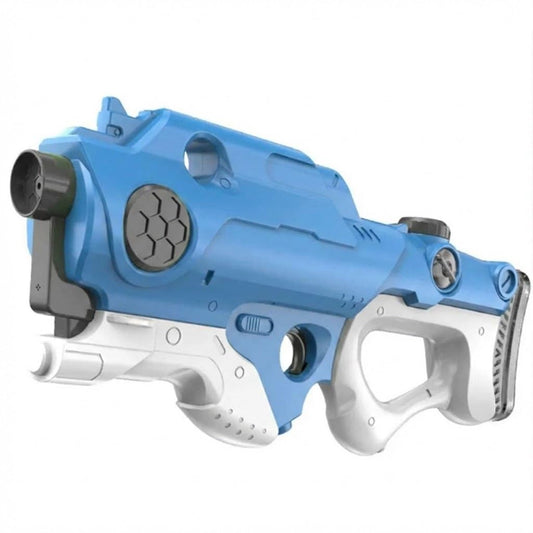 High-Power Automatic Electric Water Gun, Motorized Water Blaster with Large Tank, Futuristic Design, Green and Blue, for Kids and Adults, Pool Parties and Beach Games (Blue)
