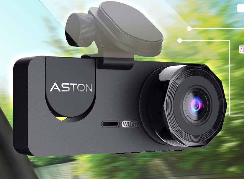 WiFi Dash Camera for Cars, Dual Lens, HD Night Vision, Black