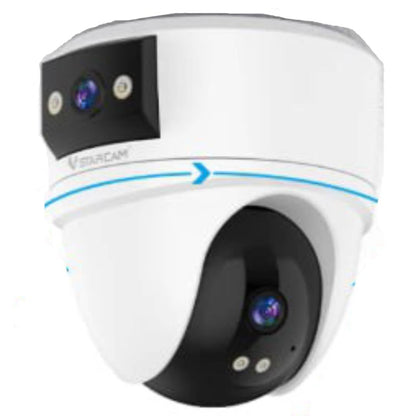 Indoor Security Camera with Pan & Tilt, WiFi, 340° Horizontal Rotation, 90° Vertical Rotation, Two-Way Audio, White
