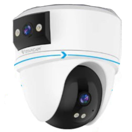 Indoor Security Camera with Pan & Tilt, WiFi, 340° Horizontal Rotation, 90° Vertical Rotation, Two-Way Audio, White