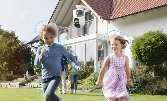 Smart Outdoor Security Camera, WiFi Dome Camera with Night Vision, Motion Detection, Mobile App Control