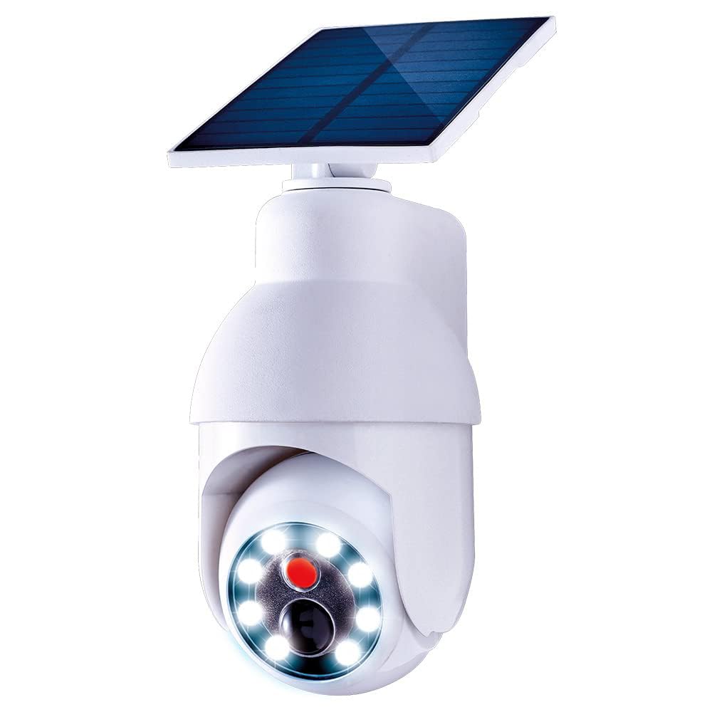 Solar Powered Light with Motion Sensor, 360° Rotation, Wireless Outdoor Light with 8 LED Ring, 500 Lumens, IP54 Weatherproof, White