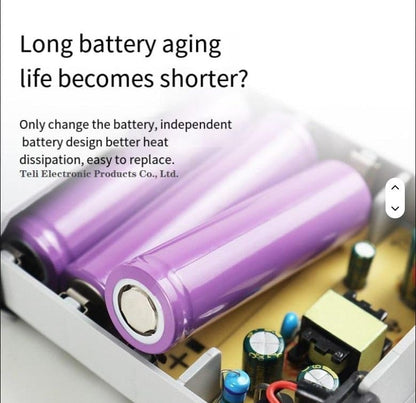 12V DC Mini UPS Power Supply for WiFi Router and CCTV Camera, 2A Output, Rainproof Design with Replaceable Battery, 24H Backup