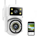 8MP HD WiFi Security Camera, Dual Camera System with 355° Pan 90° Tilt, IP65 Waterproof, Motion Detection, Two-Way Voice, Cloud Storage, Night Vision