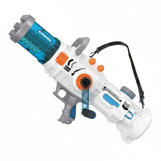 Water Blaster Gun with Shoulder Strap, Blue and White, 56cm