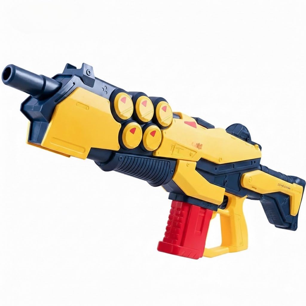 Motorized Water Blaster Rifle with 800ml Capacity, Yellow and White, Tactical Design for Outdoor Water Battles (Green)