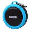 Portable Waterproof Bluetooth Speaker with Suction Cup, Blue, Wireless Outdoor Shower Speaker with Carabiner, 31-Foot Range