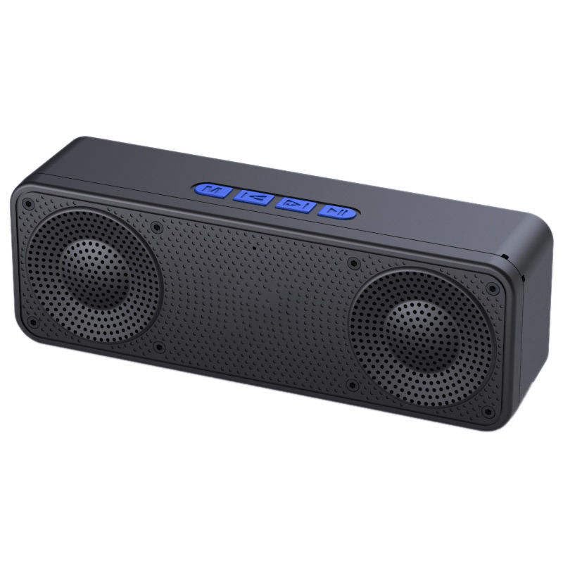 Portable Bluetooth Speaker, Black, ABS Material, Wireless Mini Speaker with Dual 3W Speakers, Built-in Microphone, FM Radio, TF Card Support, 1200mAh Battery, 5-12 Hours Playtime