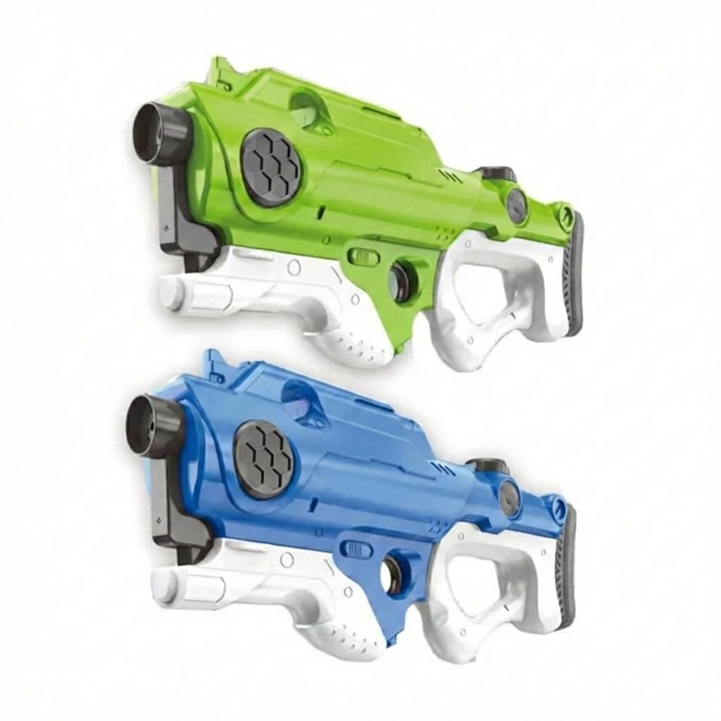 High-Power Automatic Electric Water Gun, Motorized Water Blaster with Large Tank, Futuristic Design, Green and Blue, for Kids and Adults, Pool Parties and Beach Games (Blue)