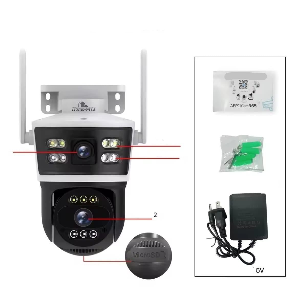 4MP FHD Outdoor Security Camera, WiFi 2.7GHz, 128GB Storage, Night Vision, App Control, Weather Resistant