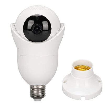 360° Panoramic Security Camera Light Bulb, E27 WiFi Smart Surveillance Camera with Night Vision, Motion Detection, Two-Way Audio, Cloud Storage Support