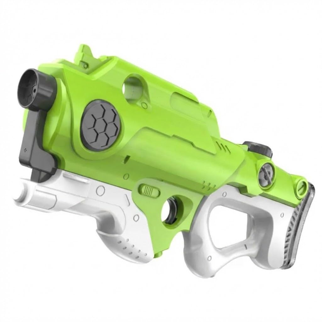 High-Power Automatic Electric Water Gun, Motorized Water Blaster with Large Tank, Futuristic Design, Green and Blue, for Kids and Adults, Pool Parties and Beach Games (Blue)
