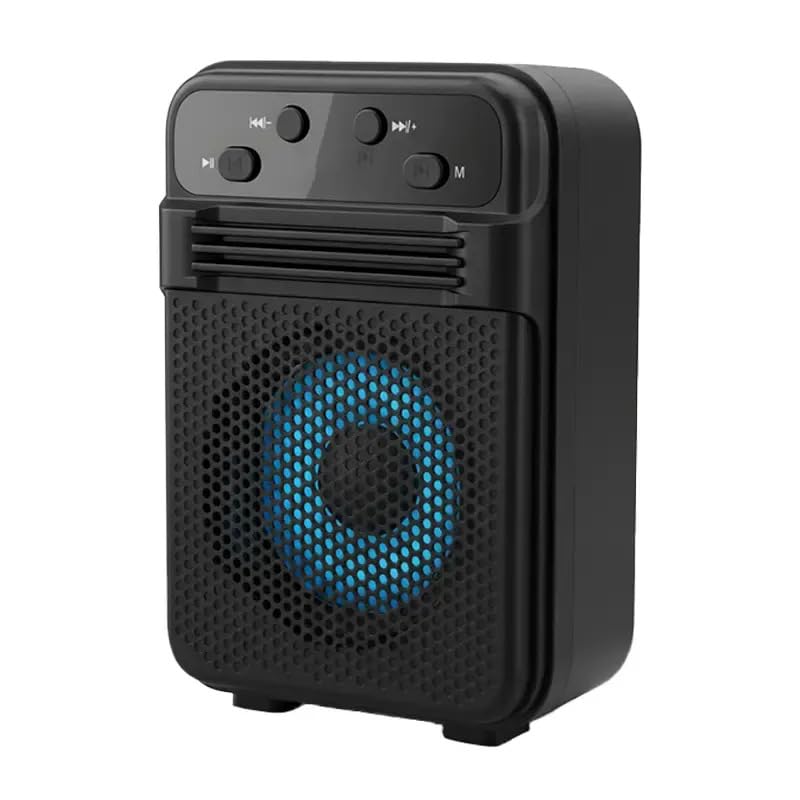 Portable Bluetooth Wireless Speaker with LED Lights, Rechargeable Battery, 3 Inch, Black