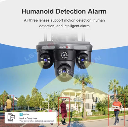 LS Vision Outdoor Security Camera, Triple Lens System, Full Colour Night Vision, Motion Detection, Smartphone App Control