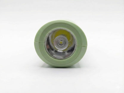 Rechargeable LED Torch Light with Front Spotlight and Side Flood Light, USB Type C Charging, 1200mAh Battery, Portable Emergency Flashlight, Green