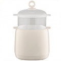 Electric Egg Cooker with Steamer, Dual Layer Multi-Function Egg Boiler and Food Steamer, Beige