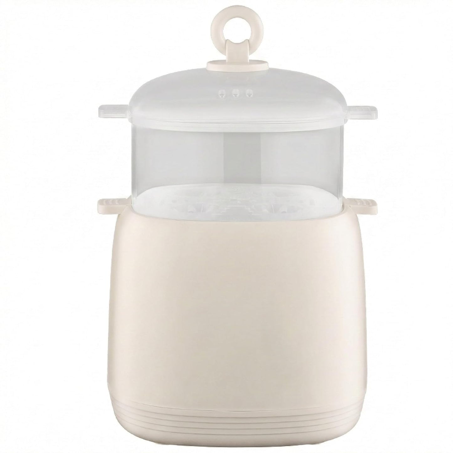 Electric Egg Cooker with Steamer, Dual Layer Multi-Function Egg Boiler and Food Steamer, Beige