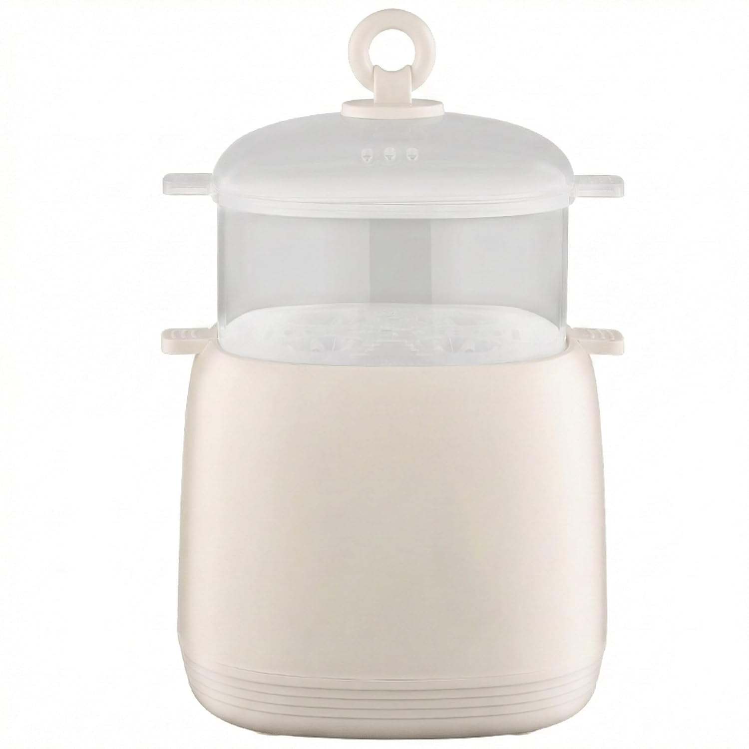Electric Egg Cooker with Steamer, Dual Layer Multi-Function Egg Boiler and Food Steamer, Beige