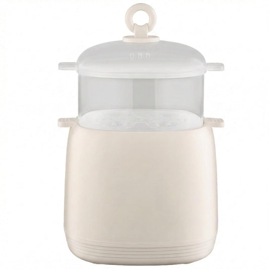 Electric Egg Cooker with Steamer, Dual Layer Multi-Function Egg Boiler and Food Steamer, Beige