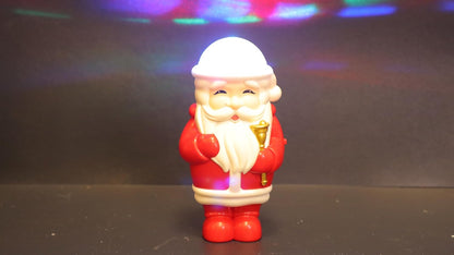 LED Santa Claus Christmas Projector Light, Plastic Holiday Decoration with Crystal Ball Top, 14 x 7 x 4 cm, Red and White, Indoor Party Lighting